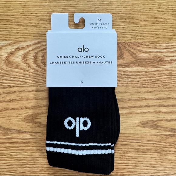ALO Yoga Other - ALO Yoga Black Half-Crew Athletic Socks with White Stripe